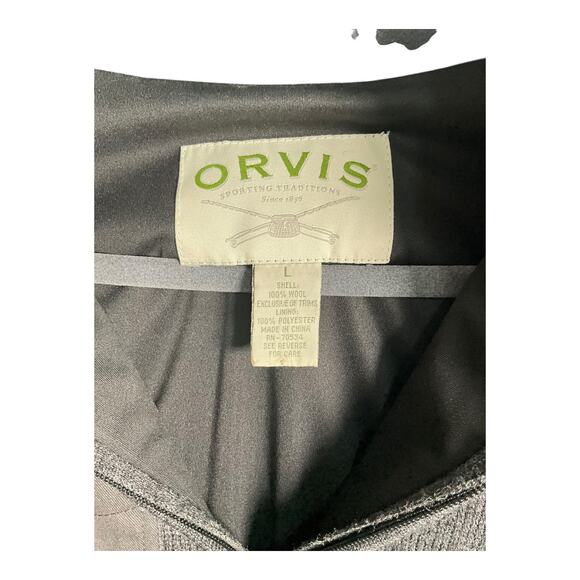 ORVIS Mens 100% Wool Vest 1/4 Zip and Shooting Patch on Shoulder Gray Large - Picture 4 of 9